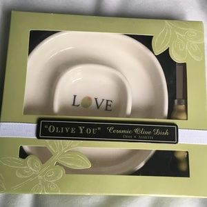 Olive You Ceramic Olive Dish